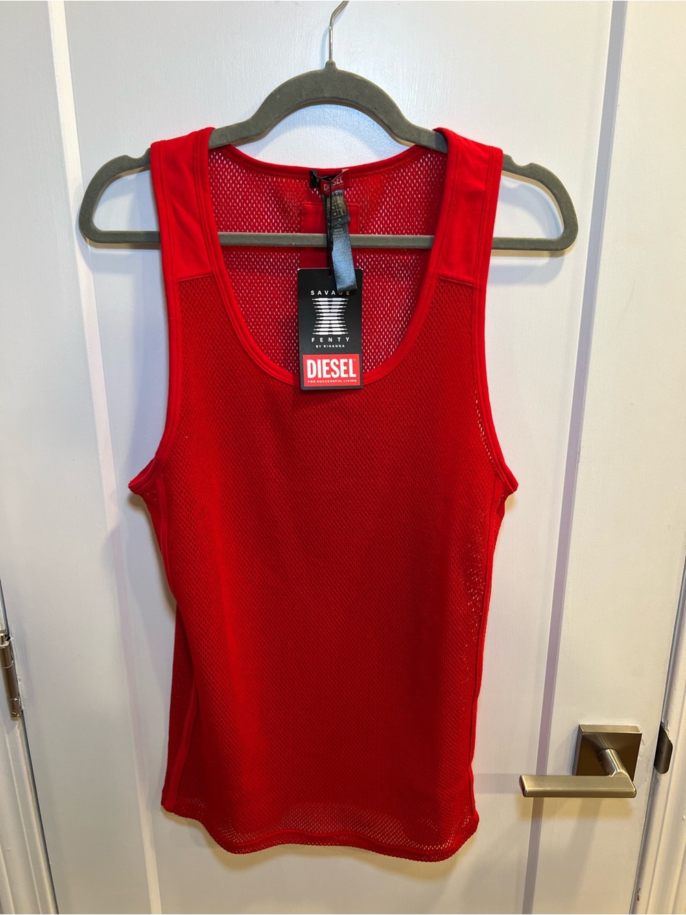 Diesel men's  Red Mesh Tank Top